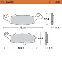 MotoMaster Front Left Brake Pads for Kawasaki ZR750 ZR-7 1999-2003 RoadPRO Sint 