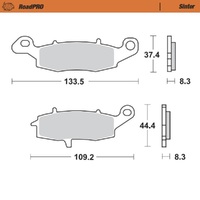 MotoMaster Front Right Brake Pads for Suzuki SV650S 1999-2013 RoadPRO Sinter 