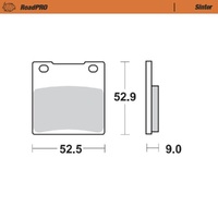 MotoMaster Rear Brake Pads for Kawasaki ZRX1200R 2001-2008 RoadPRO Sinter 