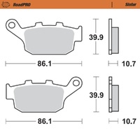 MotoMaster Rear Brake Pads for Buell XB9S LIGHTNING 2003-2004 RoadPRO Sinter 