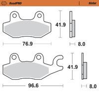 MotoMaster Rear Brake Pads for Kawasaki Z250SL ABS 2015-2016 RoadPRO Sinter 