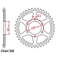 SuperSprox Rear Sprocket 45T for Kawasaki ZRX1200R 2001-2008 >530