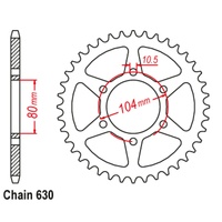 SuperSprox Rear Sprocket 40T for Kawasaki KZ650H CSR 1981-1983 >630