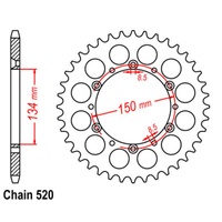 SuperSprox Rear Sprocket 43T for Kawasaki KDX220R 1997-2005 >520