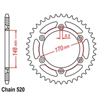 SuperSprox Rear Sprocket 45T for Suzuki DR600R DAKAR 1986-1989 >520