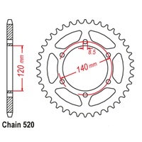 SuperSprox Rear Sprocket 40T for Kawasaki KL250 1980-1984 >520