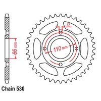 SuperSprox Rear Sprocket 40T for Yamaha RD400 1976-1978 >530