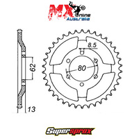 Supersprox Rear Sprocket 45T Yamaha XT250 2005-2007 11-1KH-45