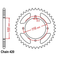 SuperSprox Rear Sprocket 49T for Kawasaki KX100 1989-2006 >420