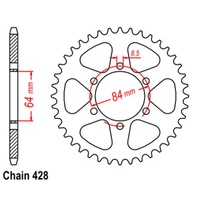 SuperSprox Rear Sprocket 44T for Suzuki TC100 1973-1977 >428