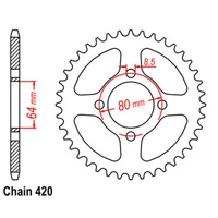 SuperSprox Rear Sprocket 32T for Yamaha TT-R50 2005-2022 >420