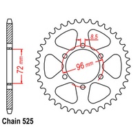 SuperSprox Rear Sprocket 41T for Suzuki TM250 1972-1975 >525