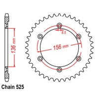 SuperSprox Rear Sprocket 44T 525 Pitch 11-32E-44