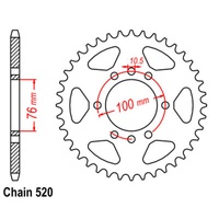 SuperSprox Rear Sprocket 43T for Suzuki VL250 INTRUDER 2000-2018 >520