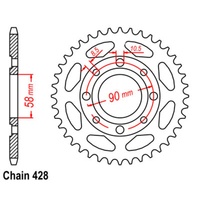 SuperSprox Rear Sprocket 49T for Honda XL185S 1979-1998 >428