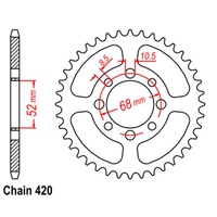 SuperSprox Rear Sprocket 37T for Suzuki RM50 1979-1983 >420