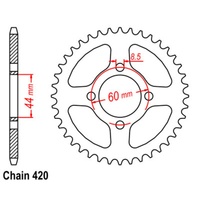 SuperSprox Rear Sprocket 42T for Yamaha YZ80 1974-1977 >420