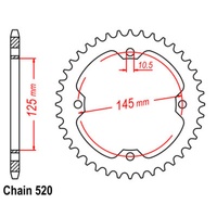 SuperSprox Rear Sprocket 40T for Yamaha YFM250R RAPTOR 2008-2013 >520