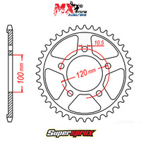 Supersprox Rear Sprocket 42T Aprilia SMV1200 DORSODURO ABS 2013-2015 11-702-42