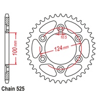 SuperSprox Rear Sprocket 42T for Ducati 1000 MONSTER S 2003-2006 >525