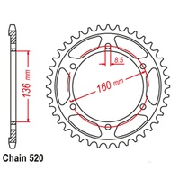 SuperSprox Rear Sprocket 47T for Aprilia MOTO 6.5 650CC 2000 >520