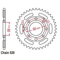 SuperSprox Rear Sprocket 33T for Honda CB250 1992-2005 >520