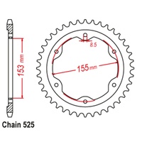 SuperSprox Rear Sprocket 40T for KTM 1290 SUPER DUKE GT 2016-2021 >525