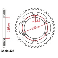 SuperSprox Rear Sprocket 52T for Honda VT250 SPADA 1989-1991 >428