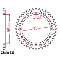 SuperSprox Rear Sprocket 42T for Triumph 1050 SPRINT ST 2005-2013 >530