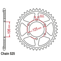 SuperSprox Rear Sprocket 37T for Triumph 1200 BONNEVILLE BOBBER 2017-2020 >525