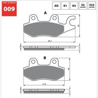 Goldfren Rear Brake Pads for Daelim S3 125 2010-2012 (GP5 X2)