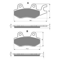 Goldfren Front Brake Pads for Kymco 250 HAWK 2003-2006 (S3 X2)