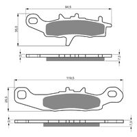 Goldfren Front Right Brake Pads for Kawasaki KVF650 PRAIRIE 2001-2003 (K5 X2)