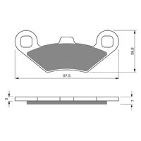 Goldfren Rear Brake Pads for Polaris SPORTSMAN 450 H.O 2017-2019 (K5 X2) GF280K5