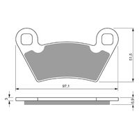 Goldfren Rear Brake Pads for Polaris RANGER CREW 800 2013 (K5 X2)