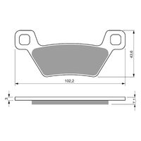 Goldfren Rear Brake Pads for Kymco MXU500i (IRS) 2009-2014 (K5 X2)