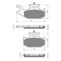 Goldfren Front Right Brake Pads for Suzuki LTA500XP KINGQUAD 4WD 2009-2021 K5