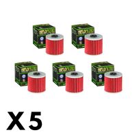 5 Pack Hiflo Oil Filter for Kawasaki KEF300 Lakota 1995-2002