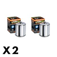 2 Pack Hiflo Chrome Oil Filter for Harley 1745 Road Glide 107/FLTRX 2018-2020