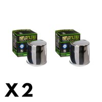 2 Pack Hiflo Chrome Oil Filter for Kawasaki Z750/ZR750 2007-2012