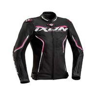 IXON Trinity Lady Leather Jacket Black/White/Fusia 