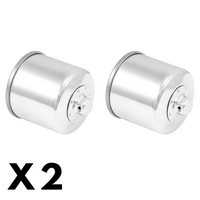 2 Pack Chrome K&N Oil Filter for Suzuki C90 Boulevard VL1500 2005-2020