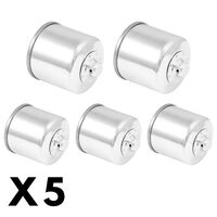 5 Pack Chrome K&N Oil Filter for Kawasaki VN1500 Mean Streak 2002-2004