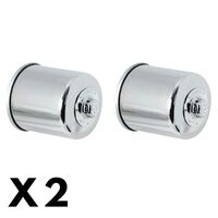 2 Pack Chrome K&N Oil Filter for Honda VF750C2 1997-2000