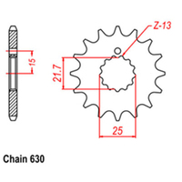 RK Front Sprocket 13T for Kawasaki Z650 1981-1983