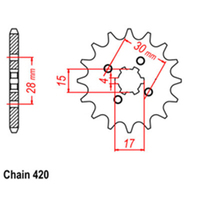 RK Front Sprocket 17T for Honda XR80R 1985