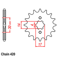 RK Front Sprocket 16T for Kawasaki KLX110R/KLX110C 2022-2023