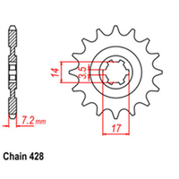 RK Front Sprocket 13T for Kawasaki KLX140L BW/KLX140LB 2008