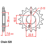 RK Front Sprocket 14T for Kawasaki KFX400 2x4 2003-2006