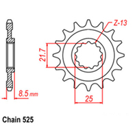 RK Front Sprocket 15T for Kawasaki Ninja ZX10RR/ZX1002 2019-2022